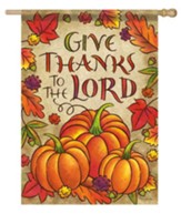 Give Thanks To the Lord Flag, Pumpkins, Large