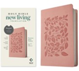 NLT Premium Value Thinline Bible, Filament-Enabled--soft leather-look, dusty pink vines