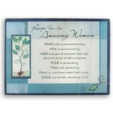 Recipe For An Amazing Woman, Glass Cutting Board, Blue