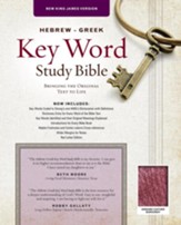 NKJV Hebrew-Greek Key Word Study Bible, Genuine Leather Burgundy - Imperfectly Imprinted Bibles