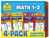 Math 1-2 Flash Cards 4 Pack