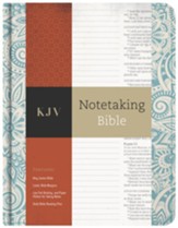 KJV Notetaking Bible, Blue Floral Cloth