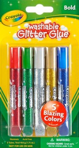 Crayola Washable Glitter Glue, Bold, 5 Pack