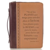 Forro de Biblia Jeremias 29:11, Canela, Grande  (Jeremiah 29:11 Bible Cover, Tan, Large, Spanish)