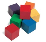 Wooden Color Cubes, Set of 100