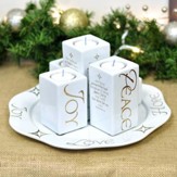 Ceramic Christmas Advent Tray With Pillar Candle Holders