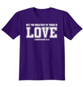 Christian Greatest Of These Is Love, Shirt, Purple, Large