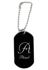 Personalized, Aluminum Dog Tag, Initial, Black