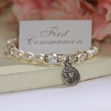 First Communion Bracelet with Freshwater Pearls