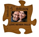 Personalized, Photo Frame, Puzzle, Love Never Fails, Cherry