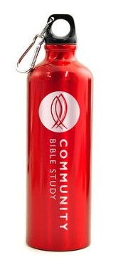 Community Bible Study, Flip Top Water Bottle, Red