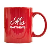 Personalized, Ceramic Mug, Mr and Mrs, Red