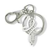 Swirl Cross Keyring, Crystal