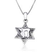 Star of David with Chai, Pendant