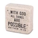 With God All things are Possible Shelf Sitter Stone