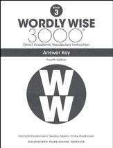 Wordly Wise 3000 Book 3 Key (4th Edition; Homeschool  Edition)