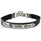 Faith Hope Love Leather Bracelet