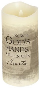 Everlasting Glow LED Candle, Vanilla Scented, Now In God's Hands, 6x3