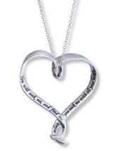 You Will Seek Me and Find Me--Sterling Silver Heart Pendant