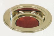 Brass Tone Offering Plate, Burgundy Pad