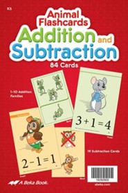 Abeka K5 Addition and Subtraction Animal Flashcards (84  cards)