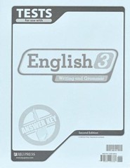 BJU Press English 3: Writing & Grammar, Tests Answer Key, 2nd Ed.