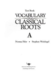 Vocabulary from Classical Roots Blackline Master Test: Book A (Homeschool Edition)