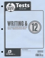 BJU Press Writing & Grammar Test Key, Grade 12, 3rd Edition