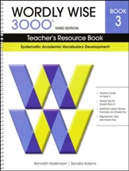Wordly Wise 3000 Teacher's Resource Book 3, 3rd Edition  (Homeschool Edition)