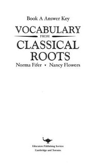 Vocabulary from Classical Roots Book A Answer Key Only  (Homeschool Edition)