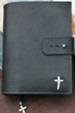 Leather Adjustable Bible Cover, Black, Extra Large