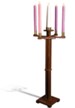 Advent Candlestick, Hardwood Maple with Walnut Finish