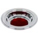 Silver Tone Offering Plate, Burgundy Pad