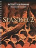 BJU Press Spanish 2 Student Activities Manual, Teacher's Edition (Second Edition)