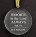 Personalized, Glass Ornament, Rejoice in Lord, Round