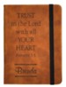 Personalized, Leather Notebook, Trust In The Lord,  Small, Tan