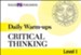 Digital Download Daily Warm-Ups: Critical Thinking Level I - PDF Download [Download]