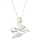 Silver Dove Pendant with Hebrew Shalom