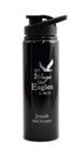 Personalized, Water Bottle, Flip Top, Eagle, Black