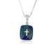 Cross on Azurite Eilat Stone, Pendant
