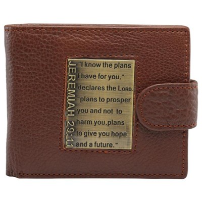 I Know the Plans Genuine Leather Wallet, Brown  - 