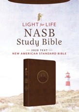 NASB Light for Life: Study Bible--soft leather-look, mahogany