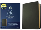 KJV Life Application Large-Print Study Bible, Third Edition--genuine leather, black