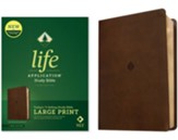 NLT Life Application Large-Print Study Bible, Third Edition--soft leather-look, rustic brown leaf