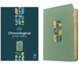NLT One Year Chronological Study  Bible--soft leather-look, sage green mosaic
