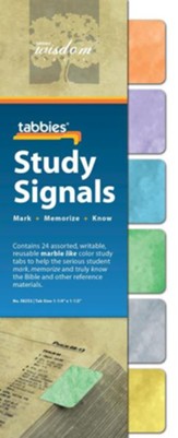 Study Signals Tabs, Marbled Colors, Set of 24