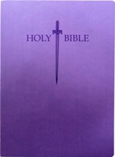 KJVER Sword Large Print Holy Bible--Genuine Leather, royal purple (indexed)