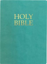 KJVER Large Print Holy Bible--soft leather-look, coastal blue