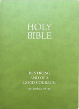 KJVER Joshua 1:9 Edition, Large Print Holy Bible--soft leather-look, olive
