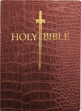 KJV 1611 Sword Bible, Large Print--Bonded Leather, walnut alligator (indexed)